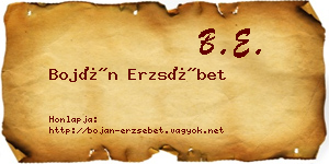 Boján Erzsébet névjegykártya